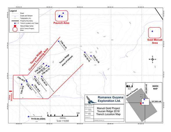 Guyana Goldstrike Toucan Ridge map