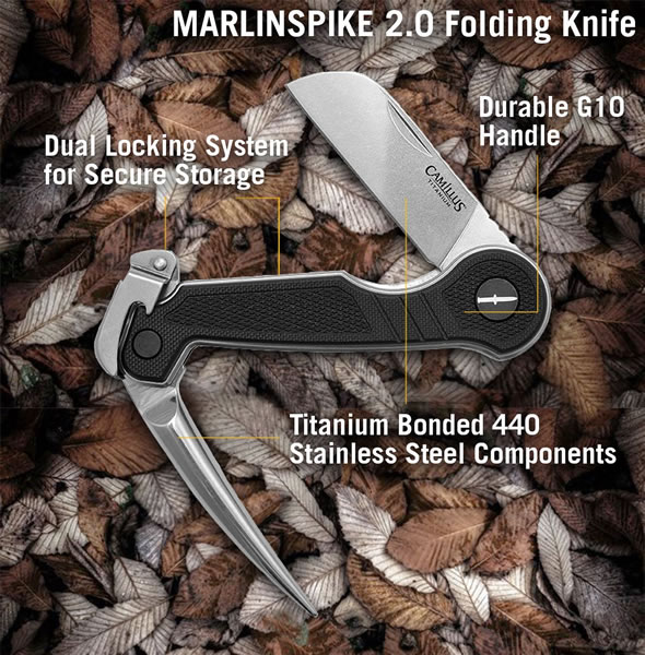 CAMILLUS Titanium Bonded Folding Knife MARLIN SPIKE 2.0